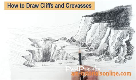 How To Draw Cliffs And Crevasses Landscape Drawings Drawings Cool