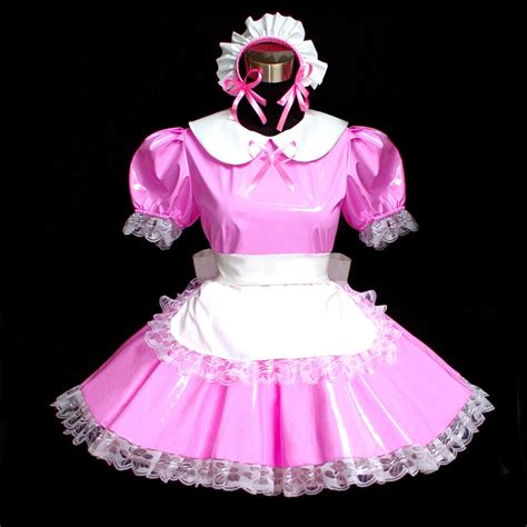 fashion pvc sissy maid mini dress lockable cross dressers tailor made wo9972535