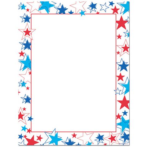Red White And Blue Stars Patriotic Border Paper Your Paper Stop