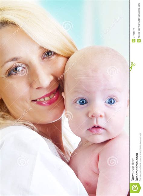 Happy Mother And Her Baby Girl Stock Photo Image Of Enjoyment Funny