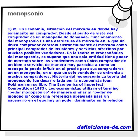 Monopsonio Significado De Monopsonio