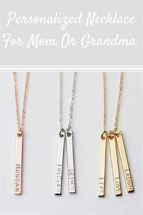 Personalized Necklace For Mom Or Grandma Comes In Rose Gold Silver Or