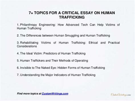 Thesis Statements For Human Trafficking Thesis Statement Examples For Human Trafficking Essays