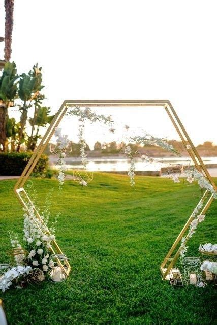 Double Hexagon Wedding Arch Geometric Hexagon Arbor Wooden Decor