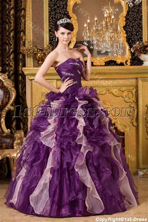 Modern Colorful Ruffle Quinceanera Dresses 235 00 Purple Quinceanera Dresses Ball Gowns