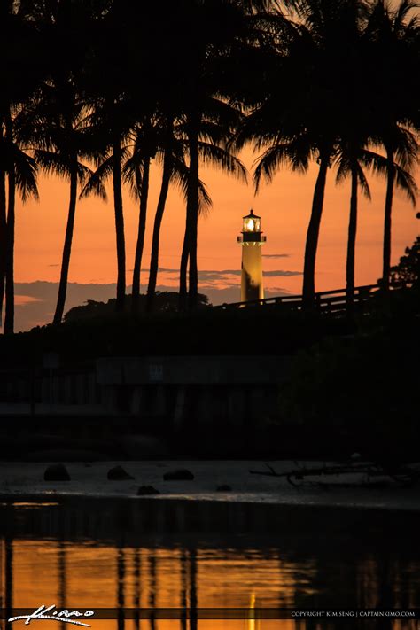 The View Jupiter Lighthouse And Coconut Trees Hdr Photography By