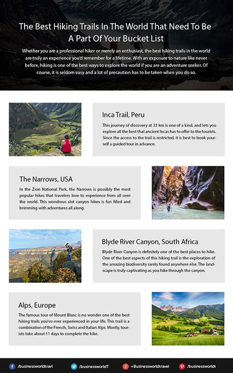 Delightful Hiking Trails Around The World Best Places To Travel In