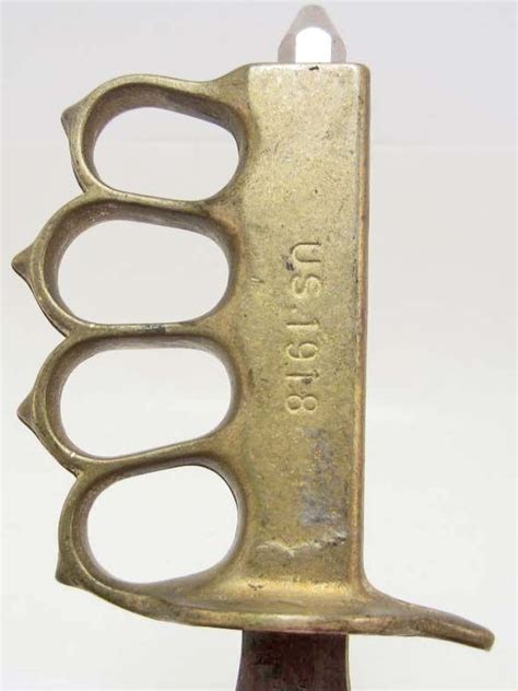 Us Army Brass Knuckle Combat Knife W Scabbard