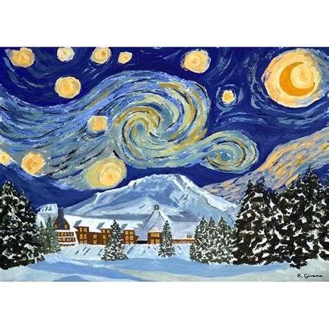 Van Gogh Starry Night Winter Scene Van Gogh Impressions Pinterest