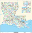 Louisiana State Zipcode Laminated Wall Map | eBay