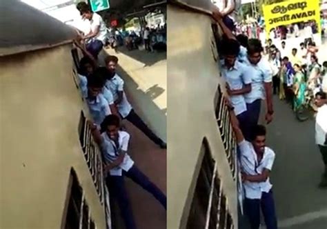 Tamil Nadu Students Travel Dangerously On Train Perform Bizarre
