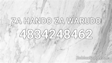 Za Hando Za Warudo Roblox Id Roblox Music Codes