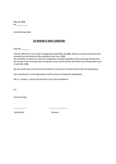 Release Letter From Company Amanda Rutherford