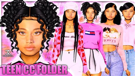 Urban Teen Black Girl Cc Folder And Sim Download Hair Edges Chanel