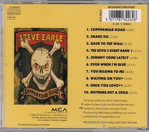 Steve Earle Copperhead Road Cd Mca 1988 Comprar Cds De Música