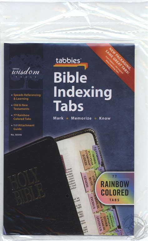 Standard Rainbow Bible Indexing Tabs for any Size Bible (Bible