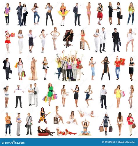 A Collage Of Many Different People Posing In Clothes Stock Image