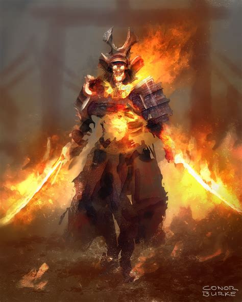 Artstation Fire Warriors Conor Burke Fire Warrior Fantasy Samurai