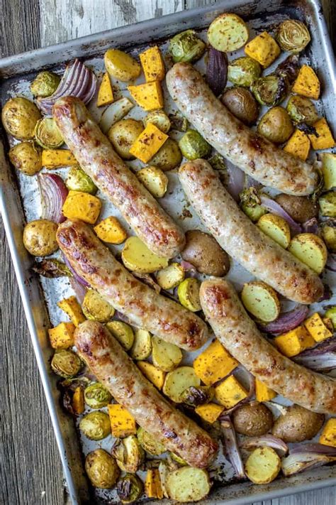 Sausage Sheet Pan Dinner With Roasted Vegetables The Hungry Bluebird