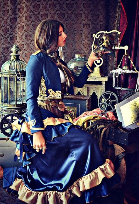 Victorian Steampunk Sky Captain Bustle Skirt And Military Jacket Womens Size Medium 22500