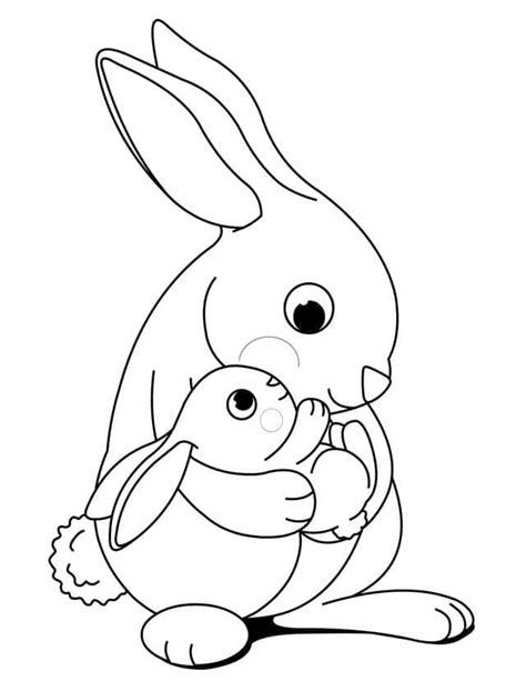 Mother And Baby Rabbit Coloring Page Download Print Or Color Online