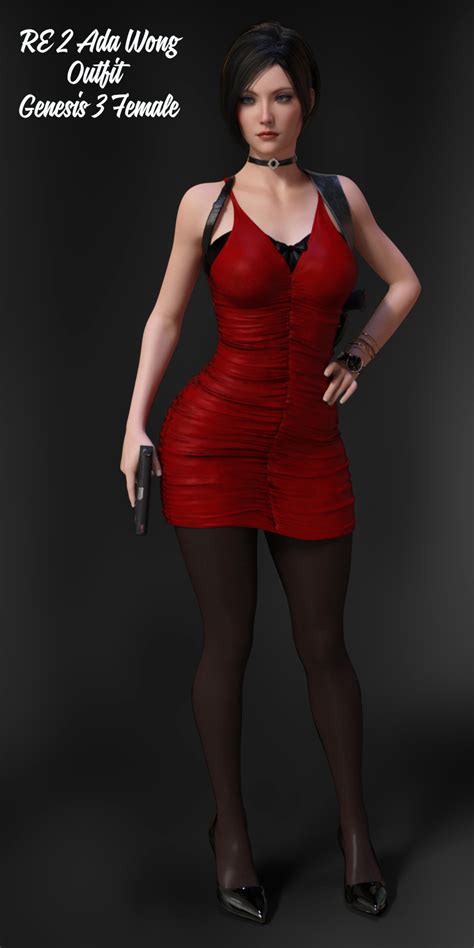 Re2 Ada Wong Outfit For G3f Front Renderopedia Daz And Poser Content
