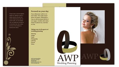 tri fold brochure template  wedding planner order