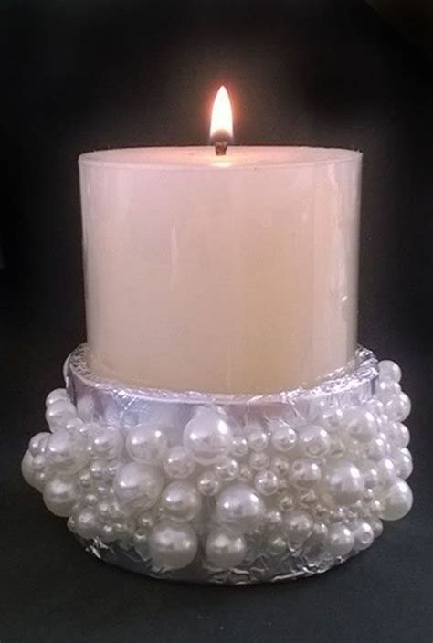 Pearl Candle Pizzazz Pillar Candles Jewelry Design Craft Ideas