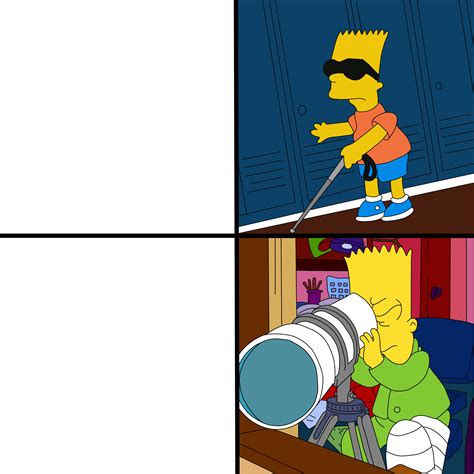 Bart Blind And Bart Looking Closely Meme Rmemetemplatesofficial