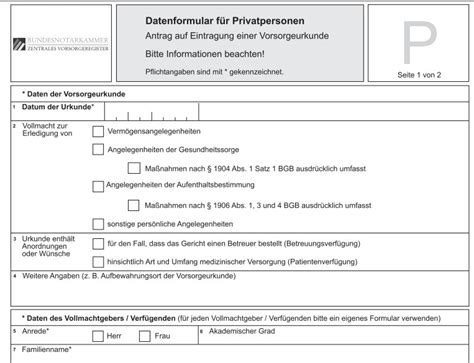 Vorsorgevollmacht Vollmacht Formular Zum Ausdrucken Vollmachten