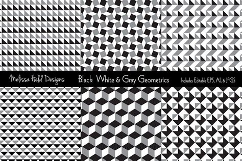 Black White And Gray Geometric Patterns