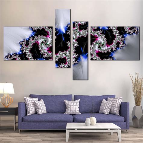 Elegant Abstract Canvas Wall Art Colorful Modern Abstract 4 Piece