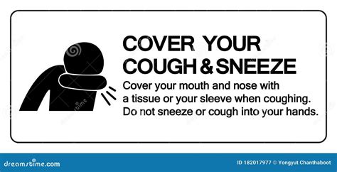 Cover Your Cough And Sneeze Black Iconvector Illustration Isolated On