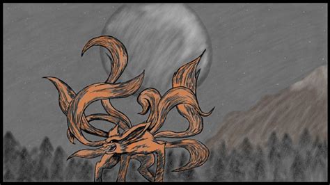 Ninetailed Fox Demon From Naruto Demon Background S