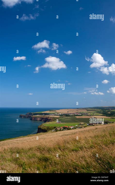 Views From Boulby Cliff Looking Towards Staithes Stock Photo Alamy