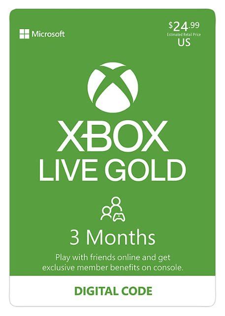 Microsoft Xbox Live 3 Month Gold Membership Digital S2t 00014 Best Buy