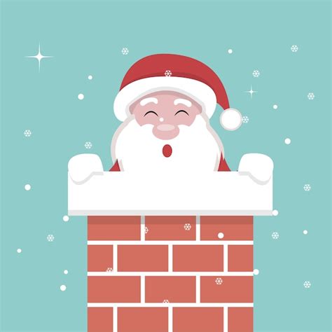 Premium Vector Christmas Card Of Santa Claus Inside The Fireplace