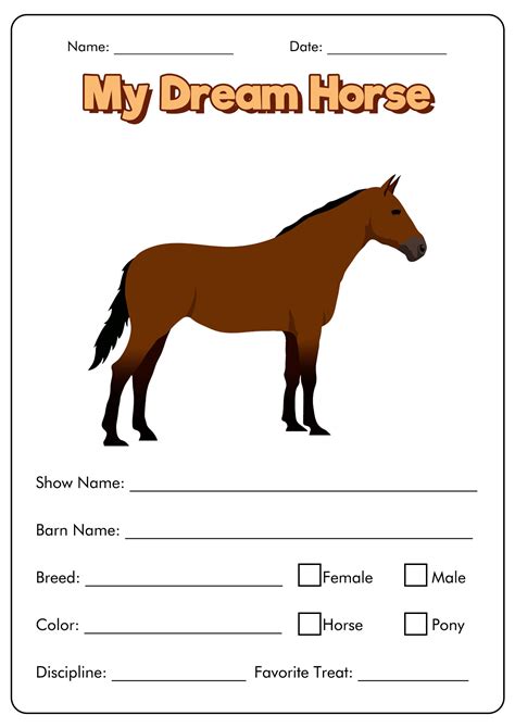 18 Horse Study Worksheets Free Pdf At