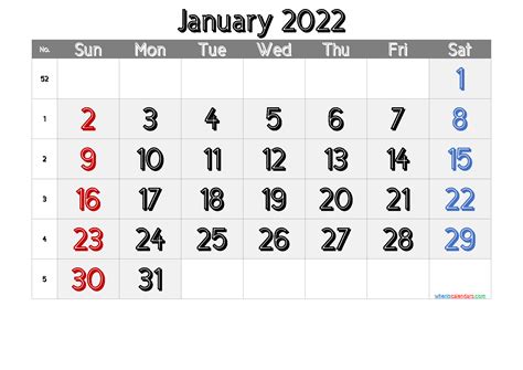 Free Printable January 2022 Calendars Wiki Calendar January 2022