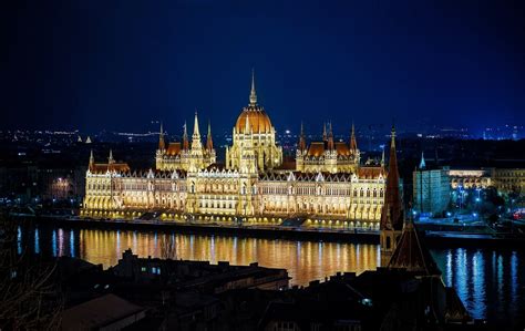Budapestthe Parliament Building At Night Full Hd Wallpaper And