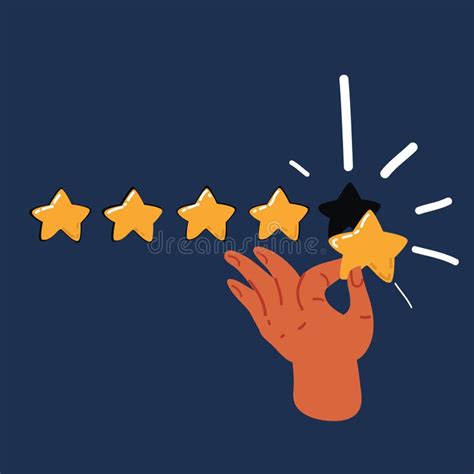 Vector Illustration Of Businessman Hand Giving Five Star Rating