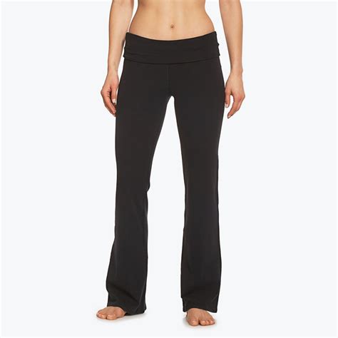 Organic Cotton Fold Over Bootcut Pant Active Sitting Yoga Props Gaiam