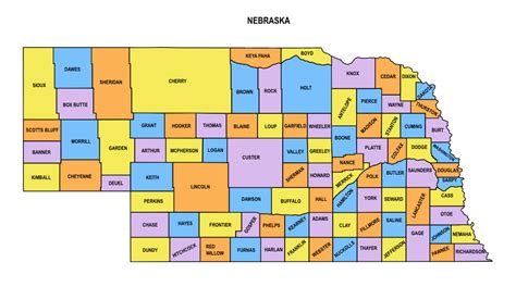 Nebraska County Map Editable And Printable State County Maps