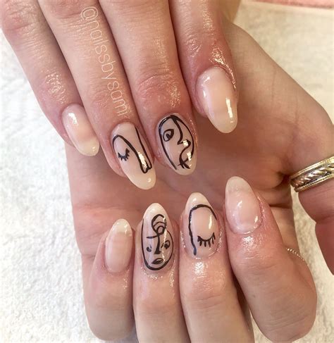 Abstract Faces Nail Art Nail Designs Abstract Nail Art Stylish