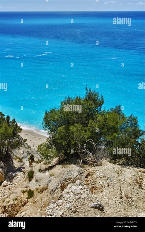 Amazing View Of Gialos Beach Lefkada Ionian Islands Greece Stock
