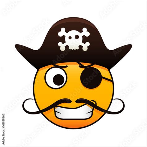 Pirate Emoticon Vector Illustration Of A Angry Smiley In A Pirate