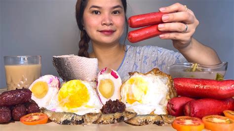 Filipino Breakfast Silog Feast Mukbang Philippines Mukbang Asmr Hanimace Tv Youtube