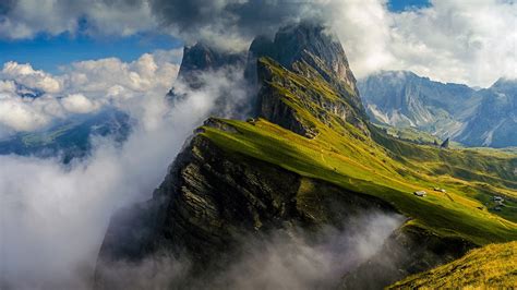 Dolomites Mountain Range Is Located In The Northeast Of Italy Hd Wallpaper