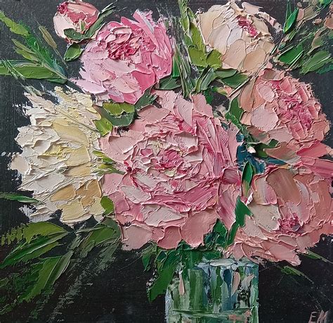 Peonies Painting Pink Flowers Peony Bouquet Original Oil Etsy In 2021
