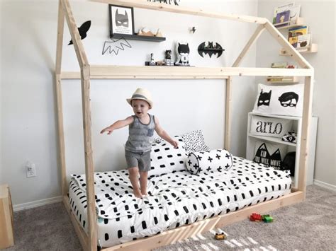 Great savings & free delivery / collection on many items. DIY Montessori Floor House Bed {Arlo's monochrome toddler boy bedroom} | Rain and Pine